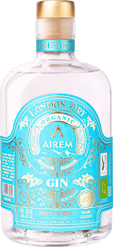 43,95 € Spedizione Gratuita | Gin Airem Premium Gin Organic Kosher sin Gluten Spagna Bottiglia 70 cl