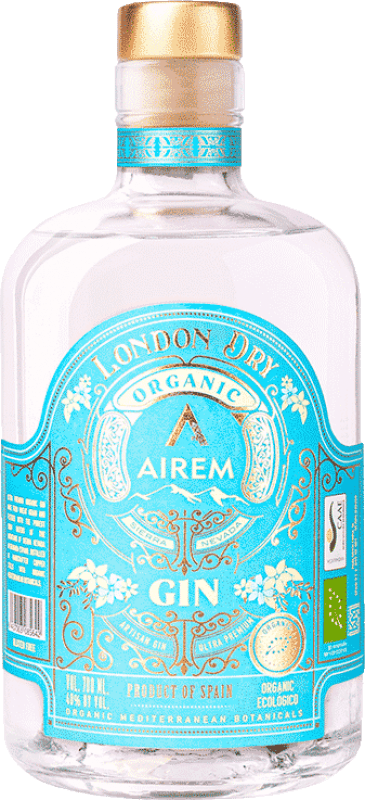 53,95 € Kostenloser Versand | Gin Airem Premium Gin Organic Kosher sin Gluten Spanien Flasche 70 cl