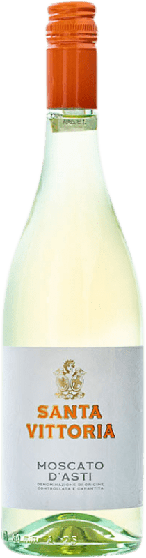 16,95 € Spedizione Gratuita | Vino bianco Castello di Santa Vittoria Dolce D.O.C.G. Moscato d'Asti Italia Moscato Bianco Bottiglia 75 cl