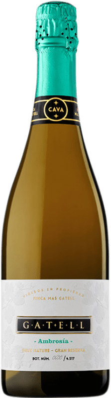27,95 € Envio grátis | Espumante branco Gatell Ambrosia Brut Nature Reserva D.O. Cava Catalunha Espanha Macabeo, Xarel·lo, Parellada Garrafa 75 cl