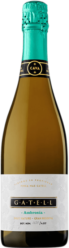 17,95 € Spedizione Gratuita | Spumante bianco Gatell Ambrosia Brut Nature Riserva D.O. Cava Catalogna Spagna Macabeo, Xarel·lo, Parellada Bottiglia 75 cl