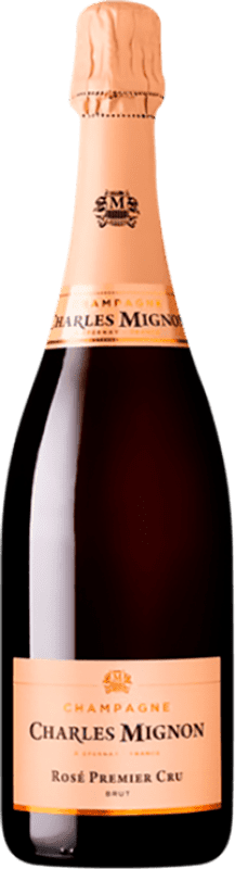 61,95 € Free Shipping | Rosé Sparkling Wine Charles Mignon Brut 1er Premier Cru, Rosé, Premium Reserve — Aged A.O.C. Champagne Champagne France Pinot Noir, Chardonnay 75 cl