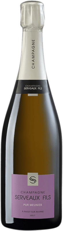 44,95 € Бесплатная доставка | Белое игристое Serveaux брют A.O.C. Champagne шампанское Франция Pinot Meunier бутылка 75 cl