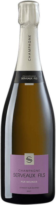 35,95 € Kostenloser Versand | Weißer Sekt Serveaux Brut — Herb A.O.C. Champagne Champagner Frankreich Pinot Meunier — Schwarzriesling 75 cl