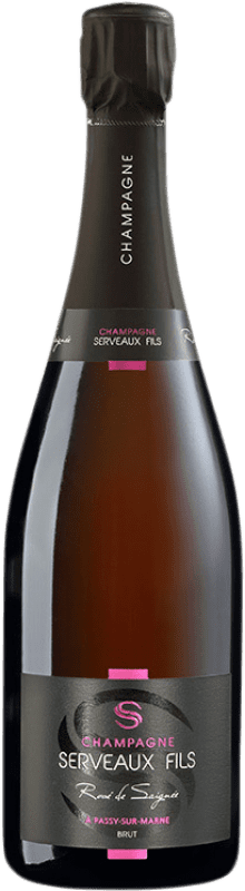 65,95 € Бесплатная доставка | Розовое игристое Serveaux Rosé de Saignée Экстра-Брут A.O.C. Champagne шампанское Франция Pinot Meunier бутылка 75 cl