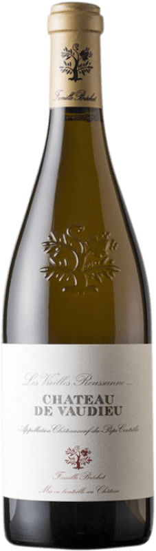 68,95 € 送料無料 | 白ワイン Château de Vaudieu Les Vieilles Crianza — クリアンサ A.O.C. Châteauneuf-du-Pape プロヴァンス フランス Roussanne — ルーサンヌ ボトル 75 cl