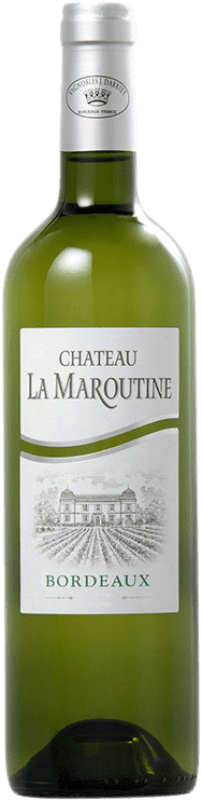 11,95 € Envío gratis | Vino blanco Château La Maroutine Blanc A.O.C. Bordeaux Burdeos Francia Sauvignon Blanca, Sémillon Botella 75 cl