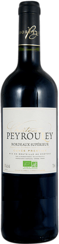 10,95 € Free Shipping | Red Wine Château Peyrouley Cuvée, Prestige A.O.C. Bordeaux Bordeaux France Merlot, Cabernet Sauvignon, Petit Verdot Eco — Organic Bottle 75 cl