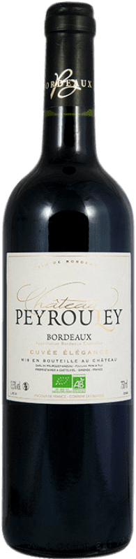 9,95 € Free Shipping | Red Wine Château Peyrouley Élégance Cuvée A.O.C. Bordeaux Bordeaux France Merlot, Cabernet Sauvignon Eco — Organic Bottle 75 cl