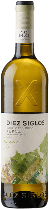 10,95 € Spedizione Gratuita | Vino bianco Diez Siglos Ecológico D.O. Rueda Castilla y León Spagna Verdejo Bottiglia 75 cl