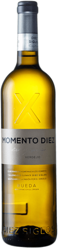 14,95 € Spedizione Gratuita | Vino bianco Diez Siglos Momento Diez D.O. Rueda Castilla y León Spagna Verdejo Bottiglia 75 cl