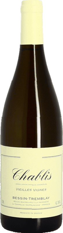 32,95 € Бесплатная доставка | Белое вино Bessin-Tremblay Vieilles Vignes A.O.C. Chablis Бургундия Франция Chardonnay бутылка 75 cl