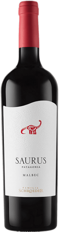 21,95 € Бесплатная доставка | Красное вино Schroeder Saurus I.G. Patagonia Patagonia Аргентина Malbec бутылка 75 cl