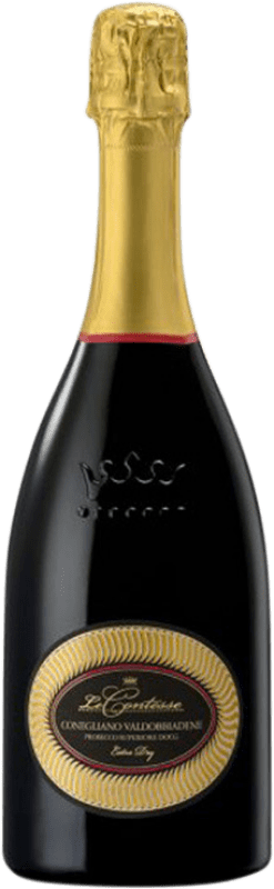 19,95 € Бесплатная доставка | Белое игристое Le Contesse Экстра сухой D.O.C.G. Prosecco di Conegliano-Valdobbiadene Treviso Италия Glera бутылка 75 cl