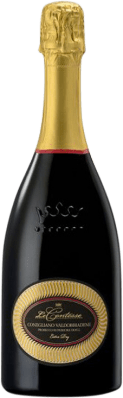 19,95 € 送料無料 | 白のスパークリングワイン Le Contesse Extra Seco — スーパードライ D.O.C.G. Prosecco di Conegliano-Valdobbiadene トレヴィーゾ イタリア Glera — グレラ ボトル 75 cl