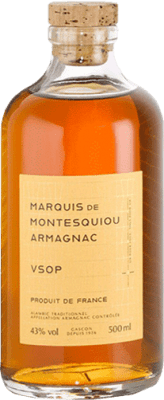 57,95 € Envio grátis | Armagnac Marquis de Montesquiou V.S.O.P. França Garrafa 70 cl