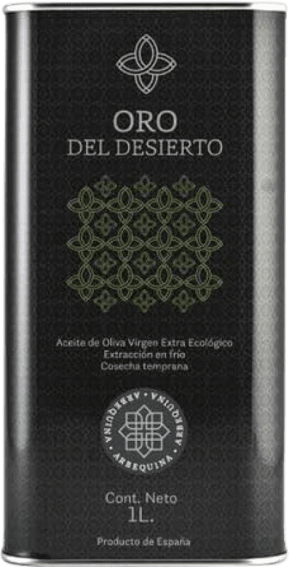 26,95 € Spedizione Gratuita | Olio d'Oliva Oro del Desierto EVO Extra Vergine Spagna Arbequina Eco — Biologico Lattina Medium 1 L
