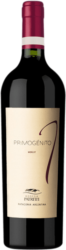 35,95 € Бесплатная доставка | Красное вино Patritti Primogenito I.G. Patagonia Patagonia Аргентина Merlot бутылка 75 cl