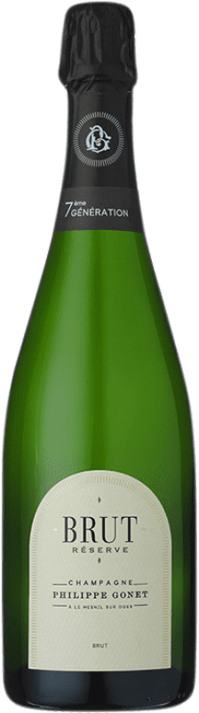 57,95 € Envio grátis | Espumante branco Philippe Gonet Brut Reserva A.O.C. Champagne Champagne França Pinot Preto, Chardonnay, Pinot Meunier Garrafa 75 cl