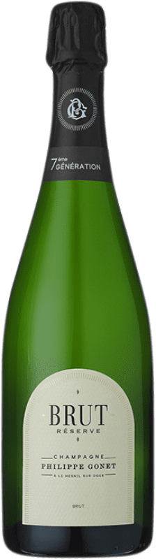 57,95 € Kostenloser Versand | Weißer Sekt Philippe Gonet Brut Reserve A.O.C. Champagne Champagner Frankreich Spätburgunder, Chardonnay, Pinot Meunier Flasche 75 cl