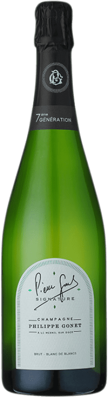 49,95 € 送料無料 | 白のスパークリングワイン Philippe Gonet Brut — ブリュット Blanc de Blancs, Signature — シグネチャー A.O.C. Champagne シャンパン フランス Chardonnay — シャルドネ 75 cl