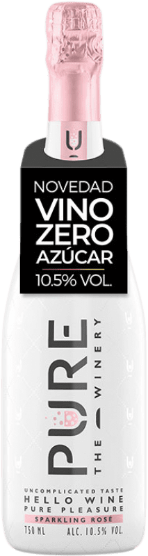 16,95 € Kostenloser Versand | Rosé Sekt Pure Rosado D.O.C. Piedmont Piemont Italien Spätburgunder, Chardonnay, Pinot Meunier Flasche 75 cl