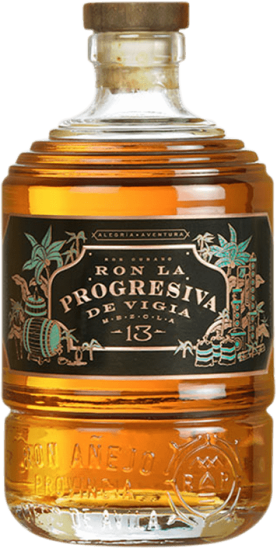 45,95 € Envío gratis | Ron Vigía La Progresiva Mezcla 13 Cuba Botella 70 cl
