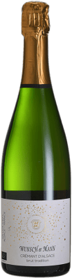 17,95 € 免费送货 | 白起泡酒 Wunsch et Mann Brut — 起泡酒 干型 传统 A.O.C. Crémant d'Alsace 阿尔萨斯 法国 Pinot Gris — 灰皮诺, Pinot Blanc — 白皮诺, Pinot Auxerrois — 皮诺·欧塞鲁瓦 Eco — 生态 有机 天然 75 cl