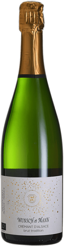 18,95 € 免费送货 | 白起泡酒 Wunsch et Mann Crémant Tradition 香槟 A.O.C. Alsace 阿尔萨斯 法国 Pinot Grey, Pinot White, Pinot Auxerrois 瓶子 75 cl