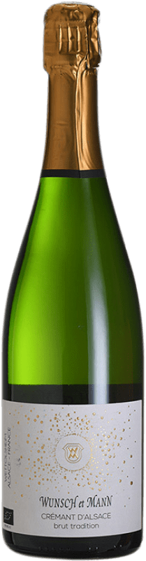 16,95 € Бесплатная доставка | Белое игристое Wunsch et Mann Tradition брют A.O.C. Crémant d'Alsace Эльзас Франция Pinot Grey, Pinot White, Pinot Auxerrois бутылка 75 cl