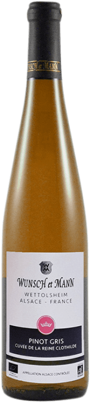 17,95 € Envío gratis | Vino Blanco Wunsch et Mann Reine Clotilde Cuvée A.O.C. Alsace Alsace Francia Pinot Gris Eco — Ecológico Botella 75 cl