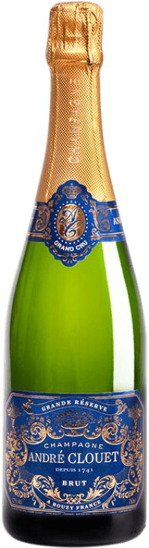 44,95 € Spedizione Gratuita | Spumante Bianco André Clouet Brut Grand Cru Gran Riserva A.O.C. Champagne champagne Francia Pinot Nero 75 cl