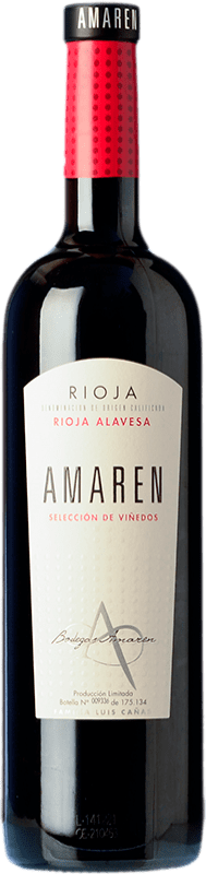 16,95 € Kostenloser Versand | Rotwein Amaren Selección de Viñedos D.O.Ca. Rioja Baskenland Spanien Tempranillo, Grenache Flasche 75 cl