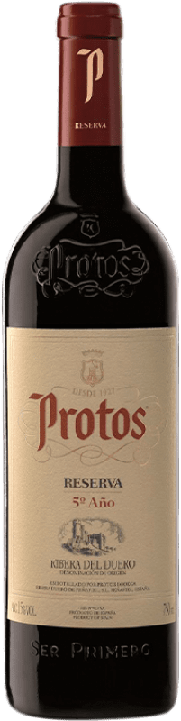 28,95 € Spedizione Gratuita | Vino rosso Protos 5º Año Riserva D.O. Ribera del Duero Castilla y León Spagna Tempranillo Bottiglia 75 cl
