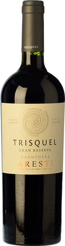 13,95 € Spedizione Gratuita | Vino Rosso Aresti Trisquel Gran Riserva D.O. Valle de Curicó Valle de Curicó Chile Carmenère 75 cl