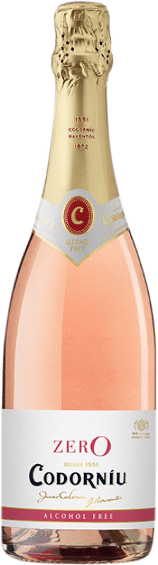 12,95 € Envio grátis | Espumante rosé Codorníu Zero Rosé Espanha Xarel·lo, Chardonnay Garrafa 75 cl Sem Álcool