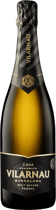 19,95 € Free Shipping | White Sparkling Wine Vilarnau Brut Nature Vintage Reserve — Aged D.O. Cava Catalonia Spain Macabeo, Chardonnay, Parellada Eco — Organic Bottle 75 cl