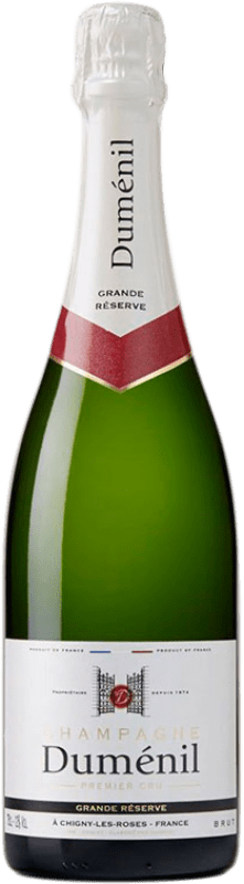 32,95 € Kostenloser Versand | Weißer Sekt Duménil Premier Cru Brut Große Reserve A.O.C. Champagne Champagner Frankreich Spätburgunder, Chardonnay, Pinot Meunier Flasche 75 cl