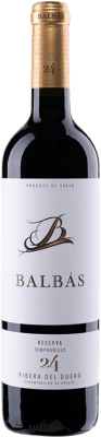 53,95 € 免费送货 | 红酒 Balbás 预订 D.O. Ribera del Duero 卡斯蒂利亚莱昂 西班牙 Tempranillo 瓶子 75 cl