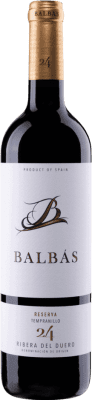 56,95 € Envio grátis | Vinho tinto Balbás Reserva D.O. Ribera del Duero Castela e Leão Espanha Tempranillo Garrafa 75 cl