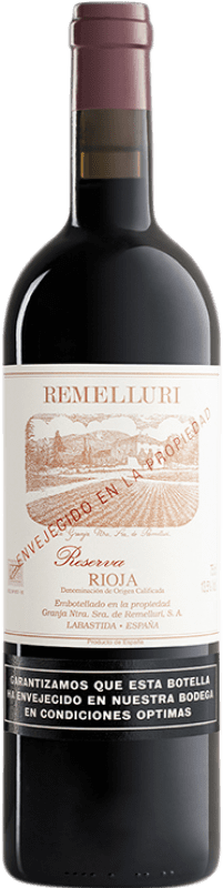 59,95 € Free Shipping | Red Wine Ntra. Sra. de Remelluri Envejecido en la Propiedad Reserve — Aged D.O.Ca. Rioja The Rioja Spain Tempranillo, Garnacha — Grenache, Graciano, Viura, Malvasia Bottle 75 cl