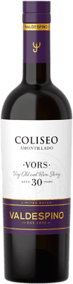 191,95 € Free Shipping | Fortified wine Valdespino Amontillado Coliseo V.O.R.S. D.O. Jerez-Xérès-Sherry Andalusia Spain Palomino Fino Medium Bottle 50 cl