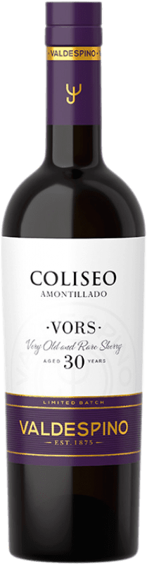 191,95 € Free Shipping | Fortified wine Valdespino Amontillado Coliseo V.O.R.S. D.O. Jerez-Xérès-Sherry Andalusia Spain Palomino Fino Medium Bottle 50 cl