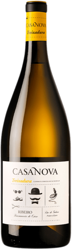 27,95 € Envio grátis | Vinho branco Pazo Casanova D.O. Ribeiro Galiza Espanha Treixadura Garrafa Magnum 1,5 L