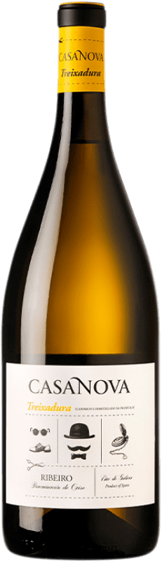 25,95 € Envío gratis | Vino blanco Pazo Casanova D.O. Ribeiro Galicia España Treixadura Botella Magnum 1,5 L