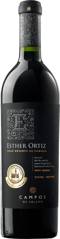 57,95 € 免费送货 | 红酒 Campos de Solana Esther Ortiz de Familia 大储备 玻利维亚 Petit Verdot 瓶子 75 cl