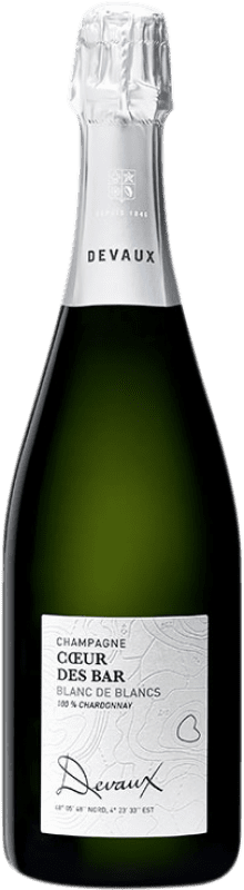 62,95 € Бесплатная доставка | Белое игристое Devaux Blanc de Blancs Cœur des Bar A.O.C. Champagne шампанское Франция Chardonnay бутылка 75 cl