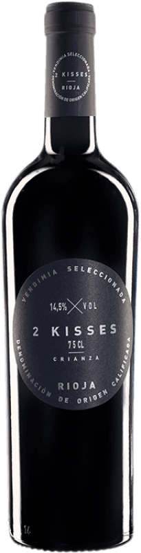 19,95 € Free Shipping | Red wine From Galicia 2 Kisses Aged D.O.Ca. Rioja The Rioja Spain Tempranillo, Graciano Bottle 75 cl