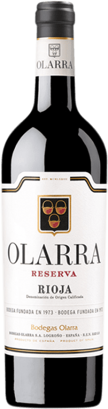 19,95 € Envoi gratuit | Vin rouge Olarra Réserve D.O.Ca. Rioja La Rioja Espagne Tempranillo, Grenache, Graciano, Mazuelo Bouteille 75 cl