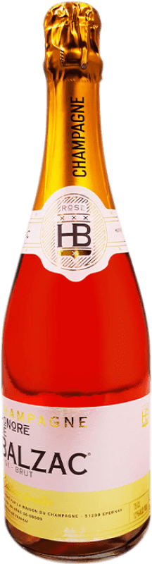 37,95 € 免费送货 | 桃红起泡酒 G.H. Martel Honoré de Balzac Brut — 起泡酒 干型 Rosé — 桃红葡萄酒, 限量版 A.O.C. Champagne 香槟酒 法国 Pinot Noir — 黑皮诺, Chardonnay — 莎当妮, Pinot Meunier — 黑皮诺·莫尼耶 瓶装 75 cl